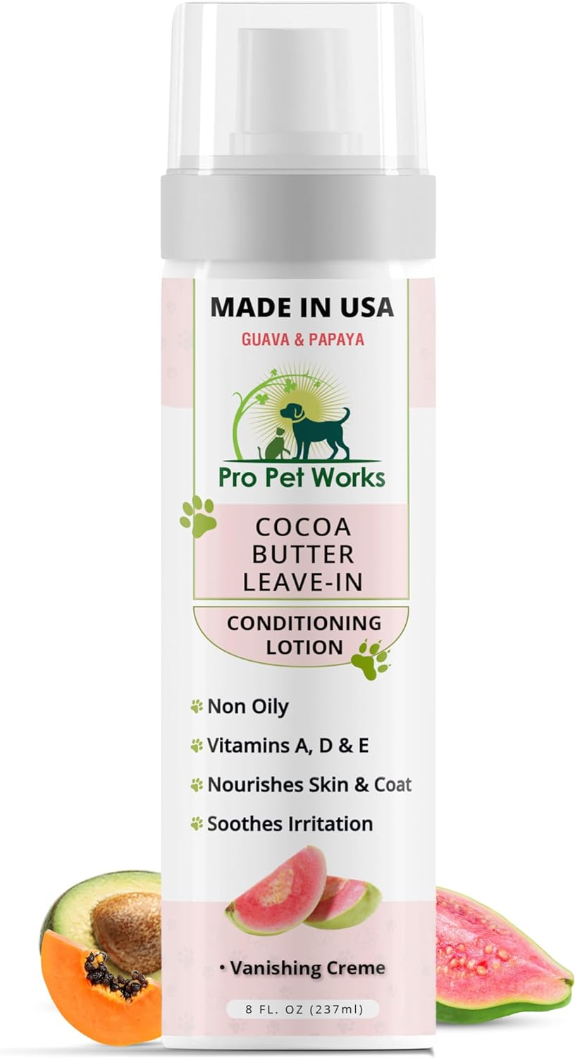 Loción acondicionador sin enjuague de manteca de cacao 5 en 1 para perros y gatos, crema para puntos calientes y bálsamo para alergias, dermatosis, hongos en las patas o piel seca con picazón, ayuda a