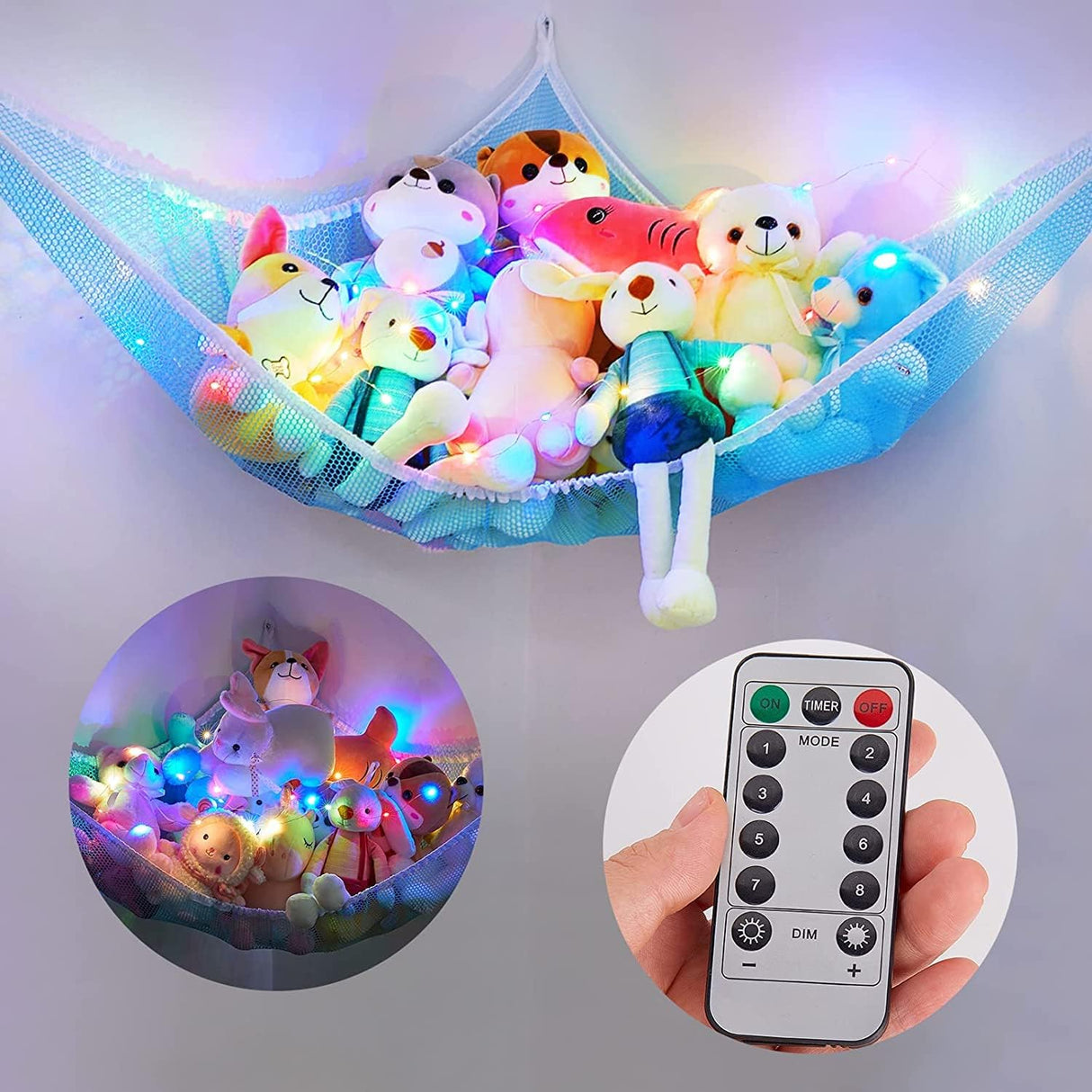 Hamaca para Peluches Basumee con Luz LED y Control Remoto