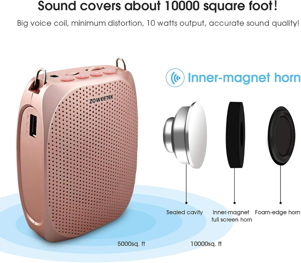 Amplificador de Voz Portátil para Profesores, 12 hrs, MP3