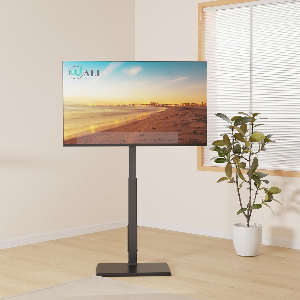 Soporte de TV de suelo con toma de corriente WALI