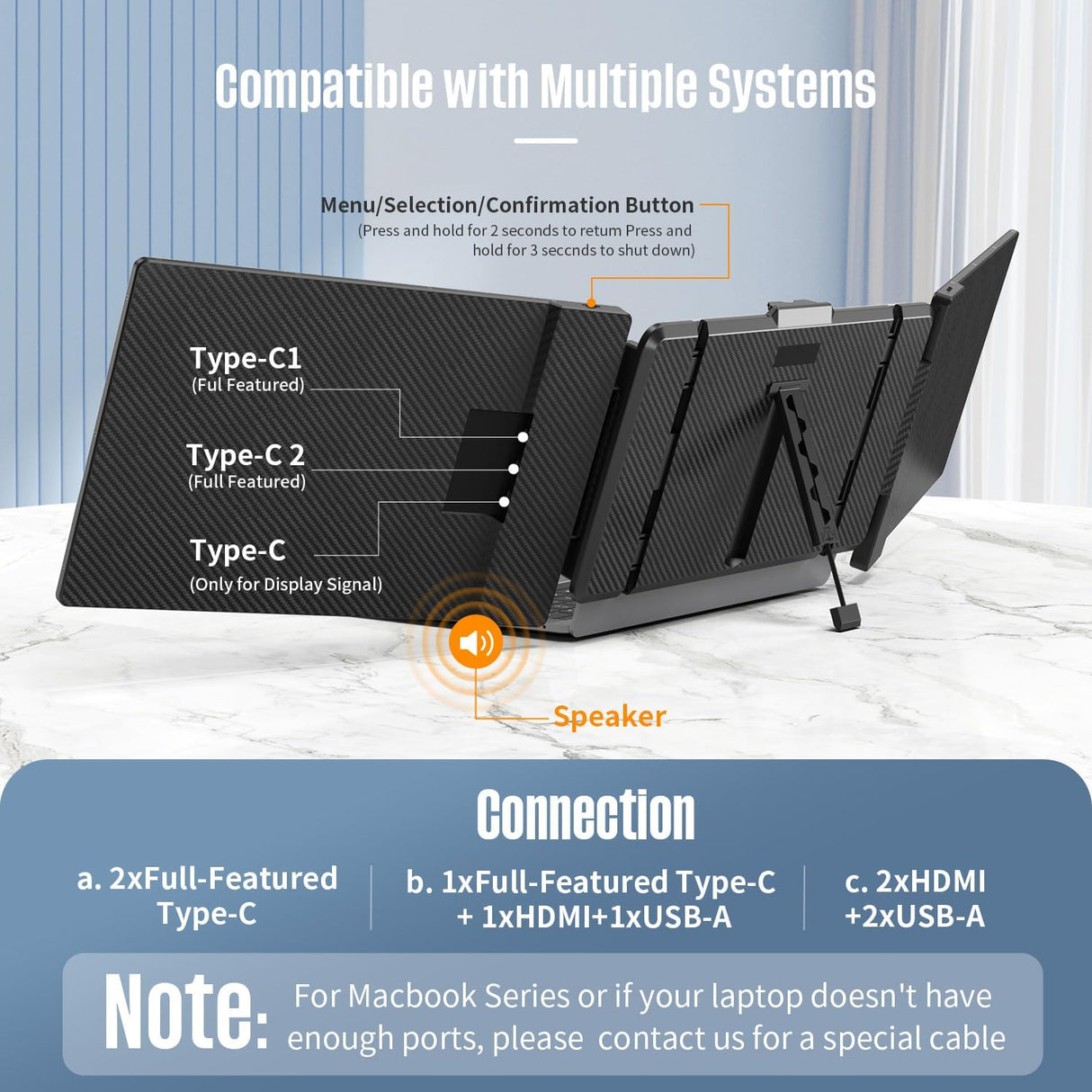 Extensor de Pantalla 14 FHD IPS, Monitor Portátil para Laptop