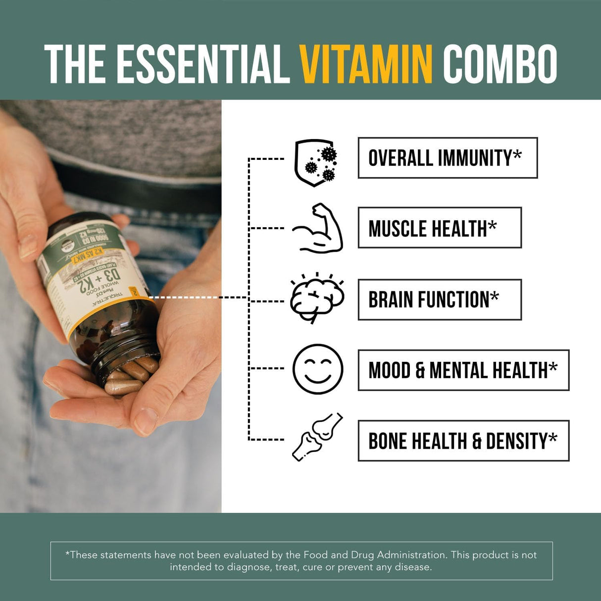 D3 + K2 Orgánico con MenaQ7® | 60 cápsulas