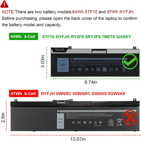 Batería 5TF10 GHXKY para Laptop Precision 7730 7740 P34E