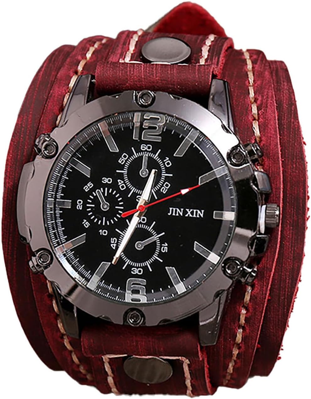 Reloj de cuero para hombre vintage punk hip hop para hombre