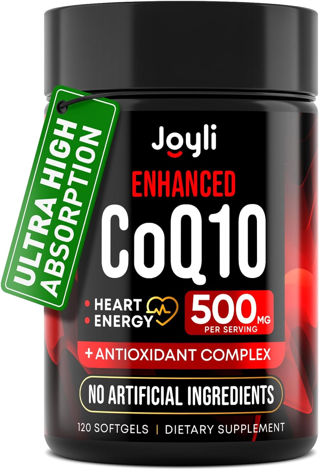 Suplemento CoQ10 500MG - Salud del Corazón - 120 Softgels