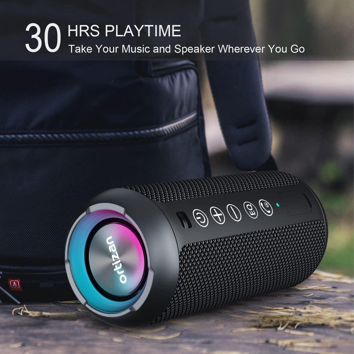 Parlante Bluetooth 5.3 inalámbrico impermeable IPX7 con RGB