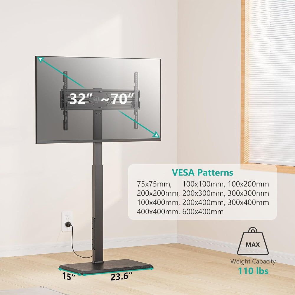 Soporte de TV de suelo con toma de corriente WALI