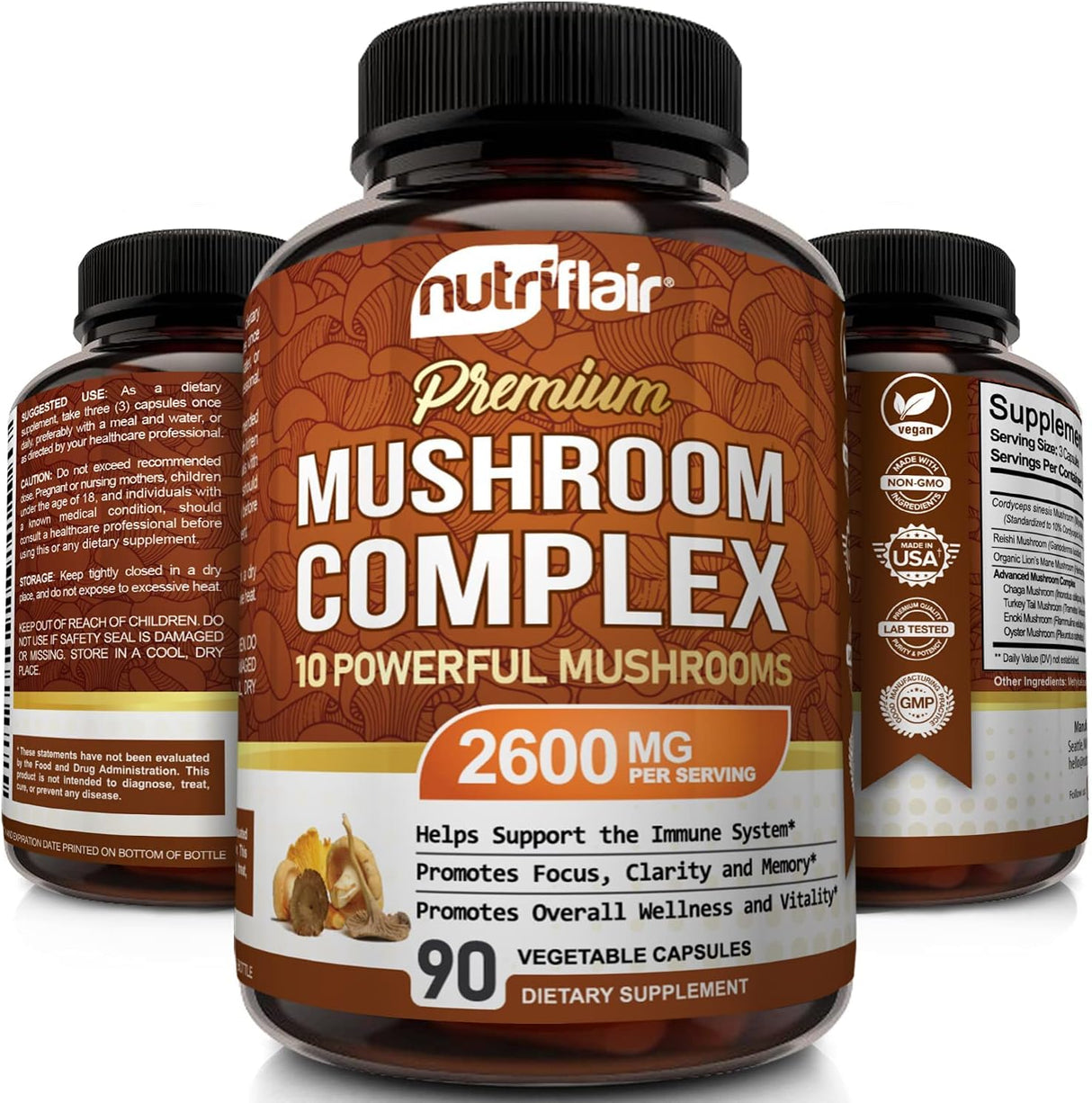 Suplementos Alimenticios de hongos 90 cápsulas