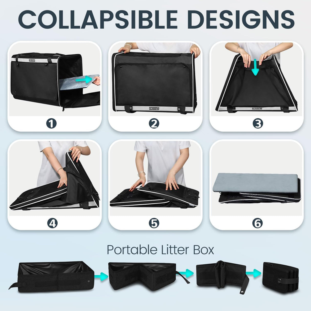 Transportadora Extra Grande para Gatos Petskd, 5 Ventanas, 55LBS