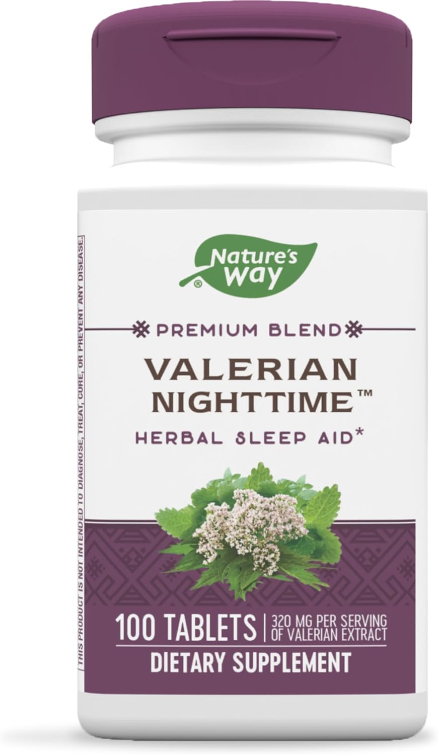 Suplemento Natures Way Valeriana Nighttime Herbal Sleep Aid