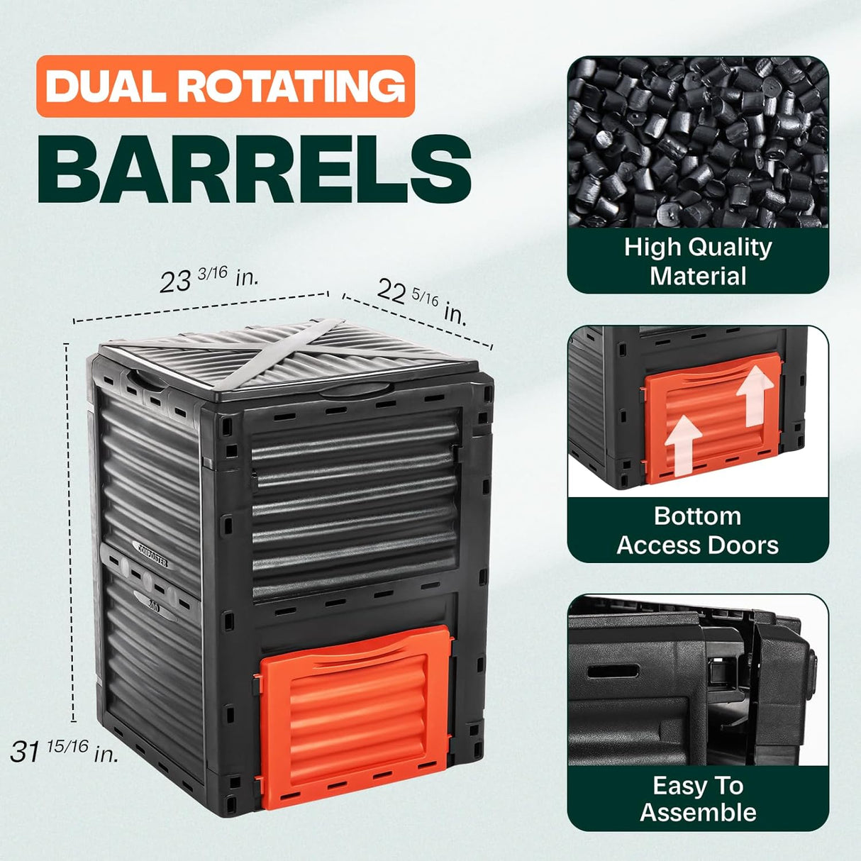 Compostador Idzo 80 Galones, Capacidad Grande, Fácil Ensamblaje