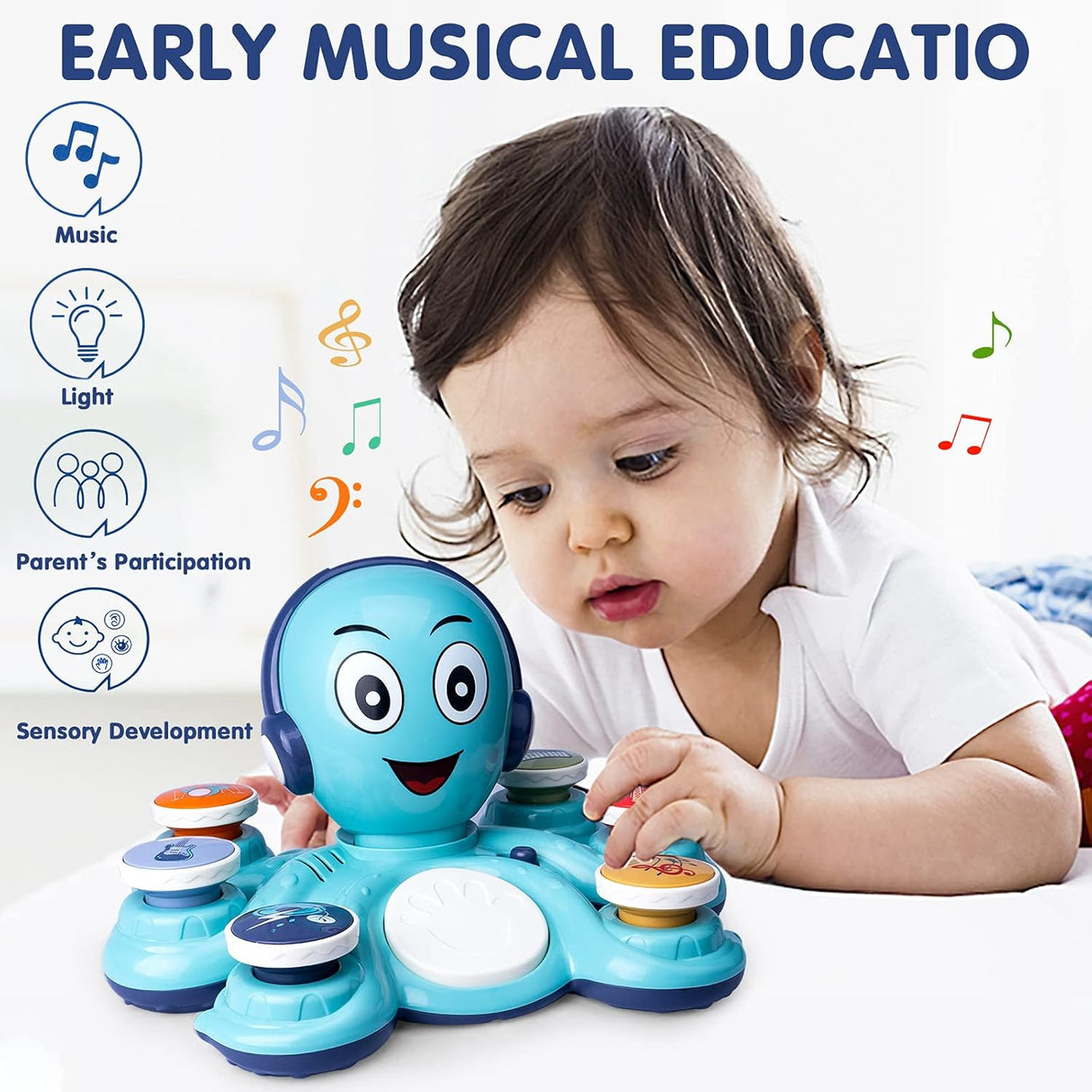 Juguete Musical Octopus, Aprendizaje para Niños, Educativo, Modelo 2023