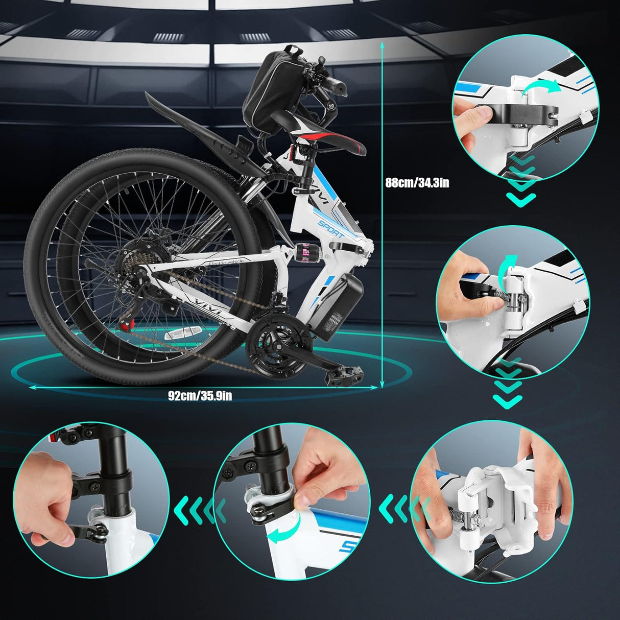 Bicicleta Eléctrica Vivi 500W, 26, Batería Extraíble, Modelo EB500