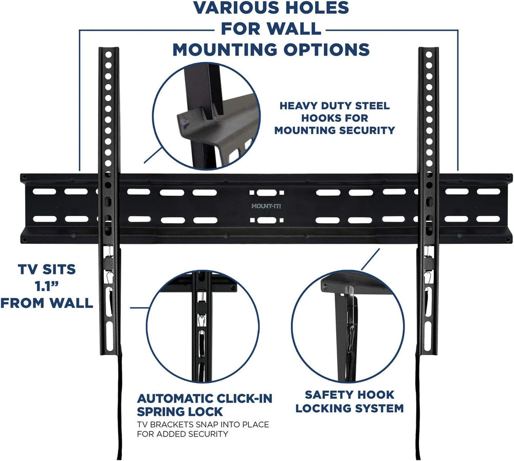 Soporte de pared fijo para TV de 37-70 pulgadas, perfil 1.1