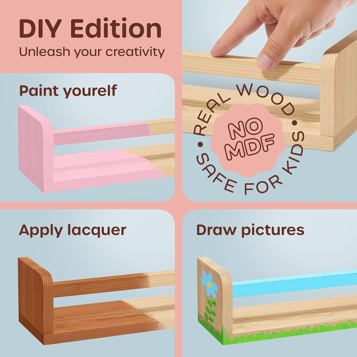 Estantes Flotantes para Libros, Marca: DIY, 6 en 1, Modelo: 4+2