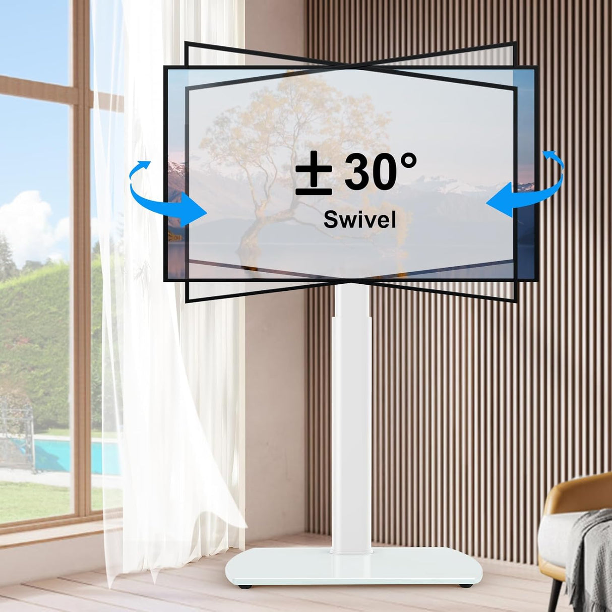 Soporte de TV YOMT con giro, ajustable 27-65, modelo universal