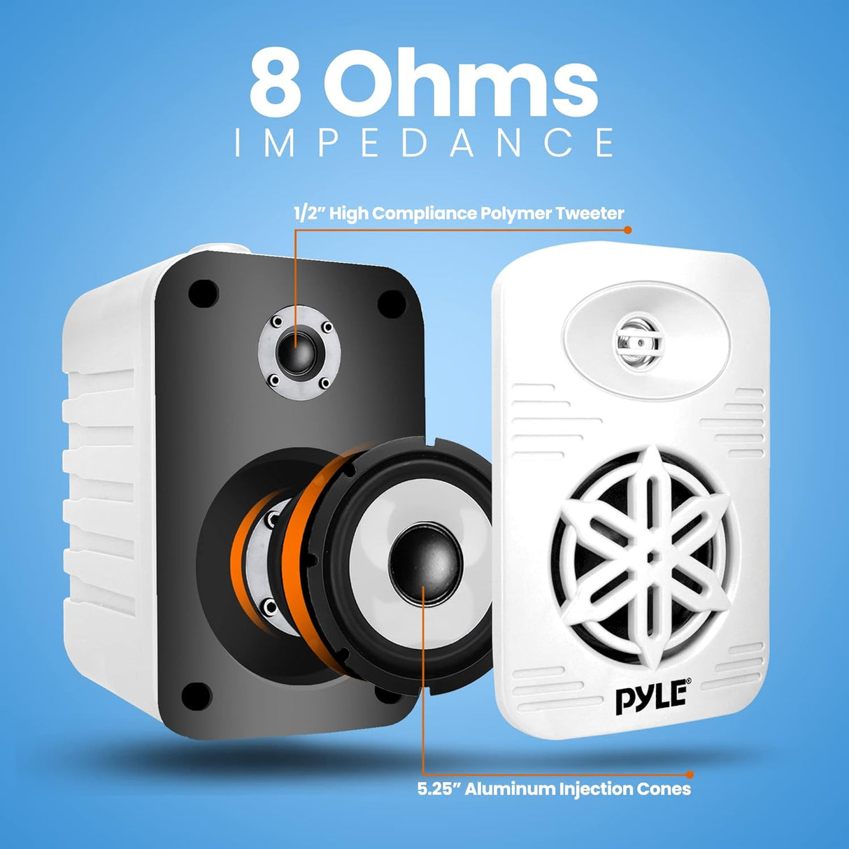 Par de altavoces Bluetooth para interiores y exteriores, 500 W, doble impermeable,PDWRBT56WT