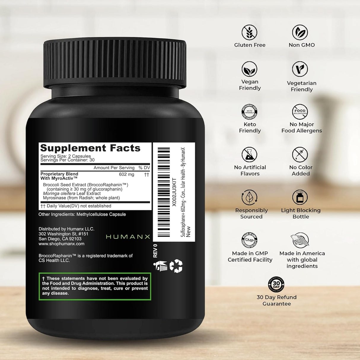 Suplemento de Sulforafano con Extracto de Brócoli y Moringa