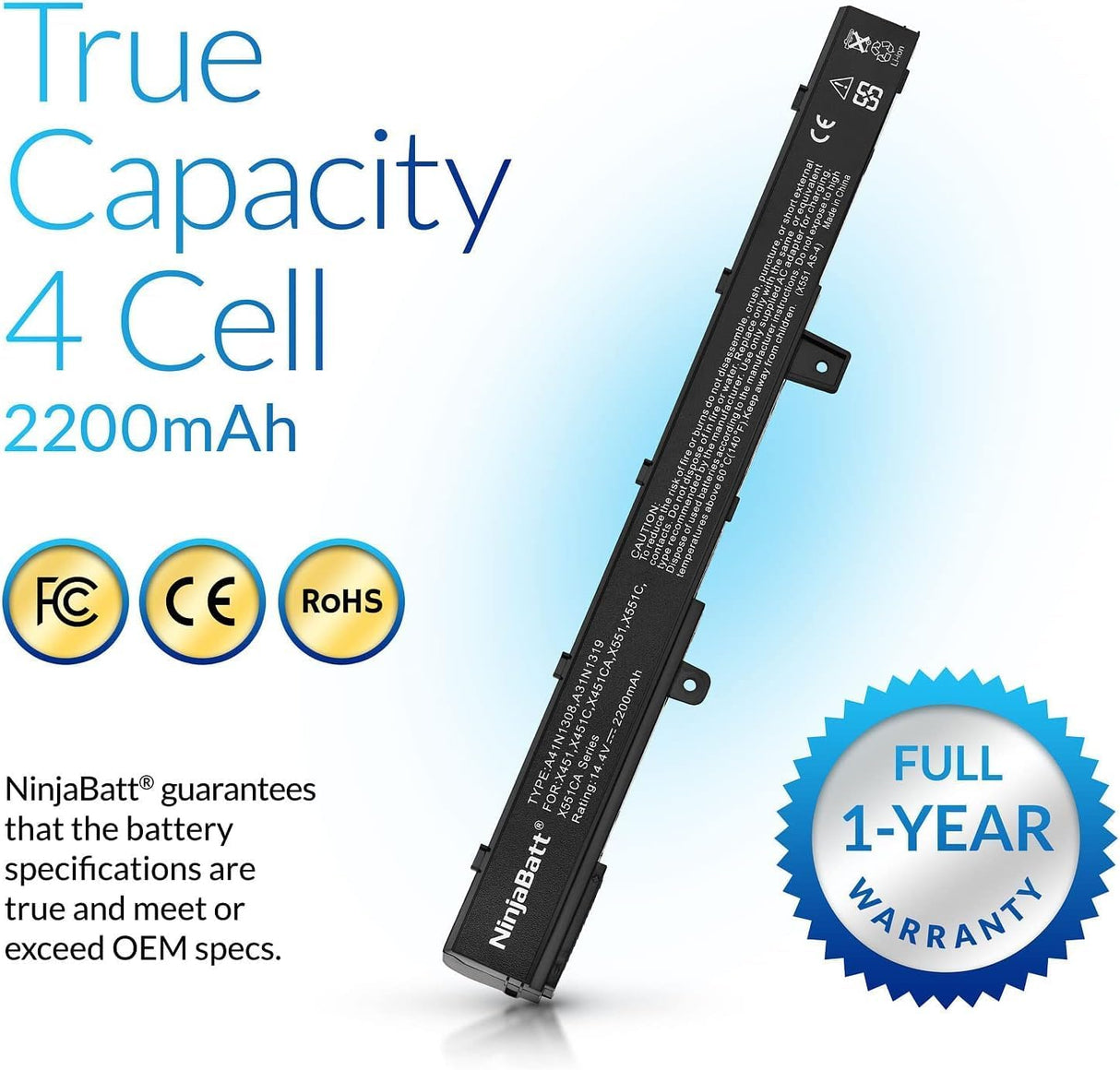 Batería  de alto rendimiento para Asus de 4 celdas NinjaBatt