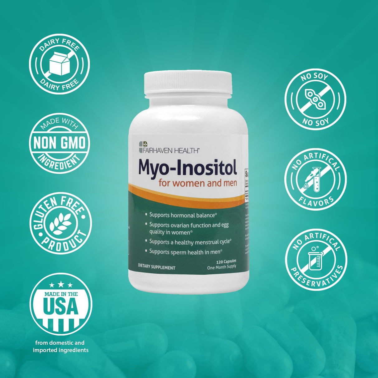 Suplemento de mio-inositol de 2000 mg fertilidad masculino