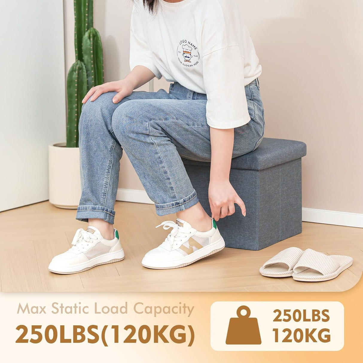 Ottomán de Almacenamiento Cuadrado, Pequeño, Modelo B FSOBEIIALEO