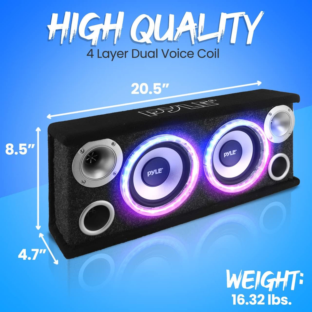 Parlante de caja de subwoofer dual PYLE PL26BSL