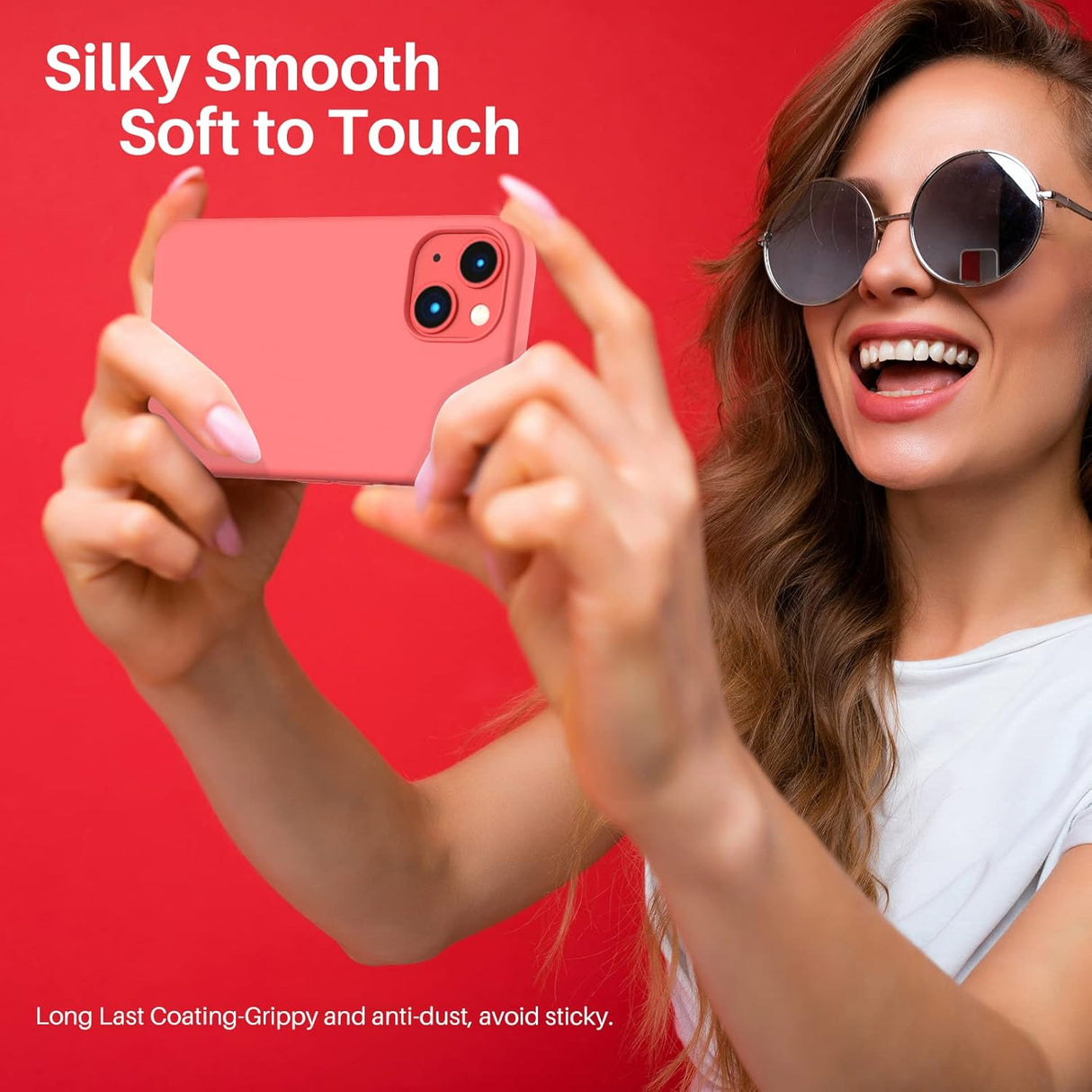 ORNARTO - Funda compatible con iPhone 3 y iPhone 13 Pro, goma de gel suave de 3 capas de silicona líquida delgada, 15,5 cm, pomelo rosa