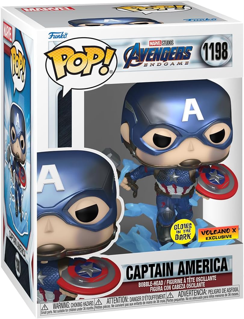 Funko POP! Capitán América con Escudo Roto y Mjolnir, Marvel
