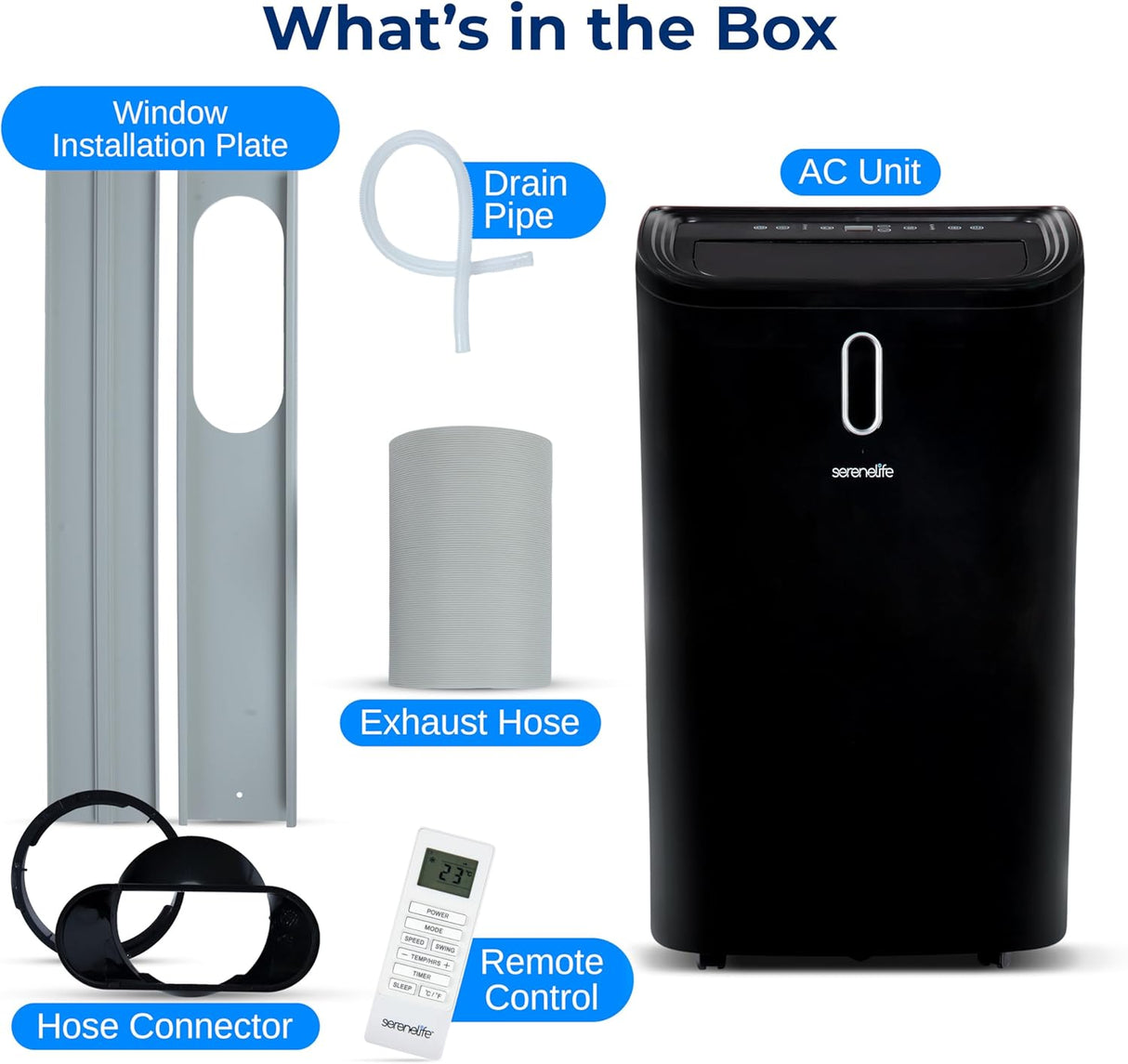 Aire acondicionado portátil 3 en 1 SereneLife 14000 BTU SLPAC408B