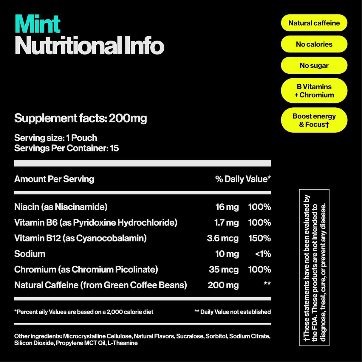 Wip Energy Bolsas | Caffeine Natural 200mg, Vitaminas y Minerales, 15 Pzas x 3 Cans