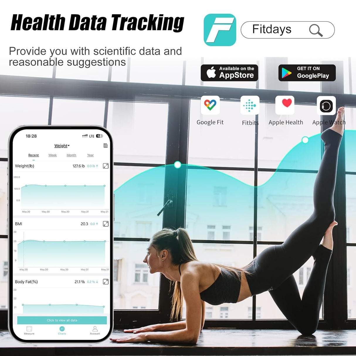 Báscula de grasa corporal 8 electrodos, alta precisión, recargable