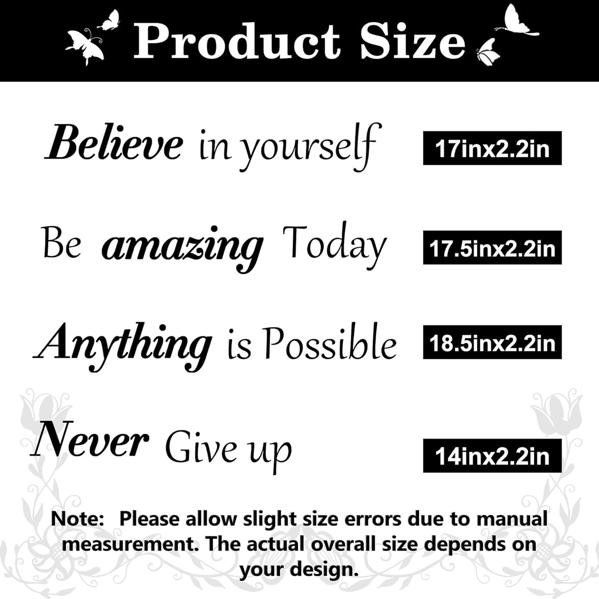 Vinilos Inspiracionales de Pared, Decoración Motivacional