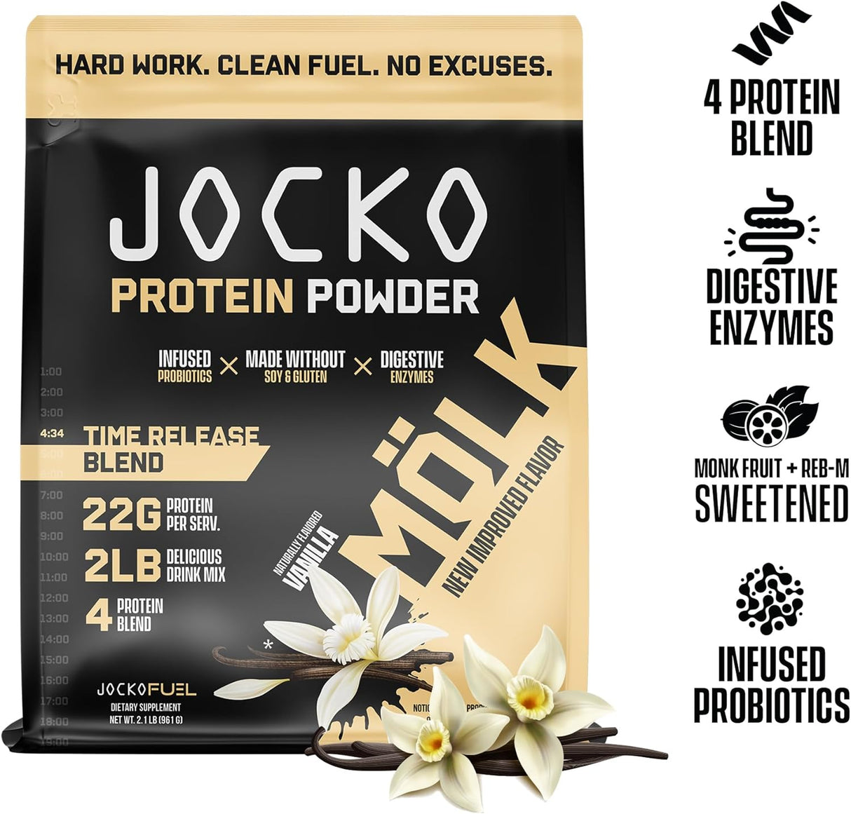 Proteína de suero en polvo probióticos Jocko Fuel