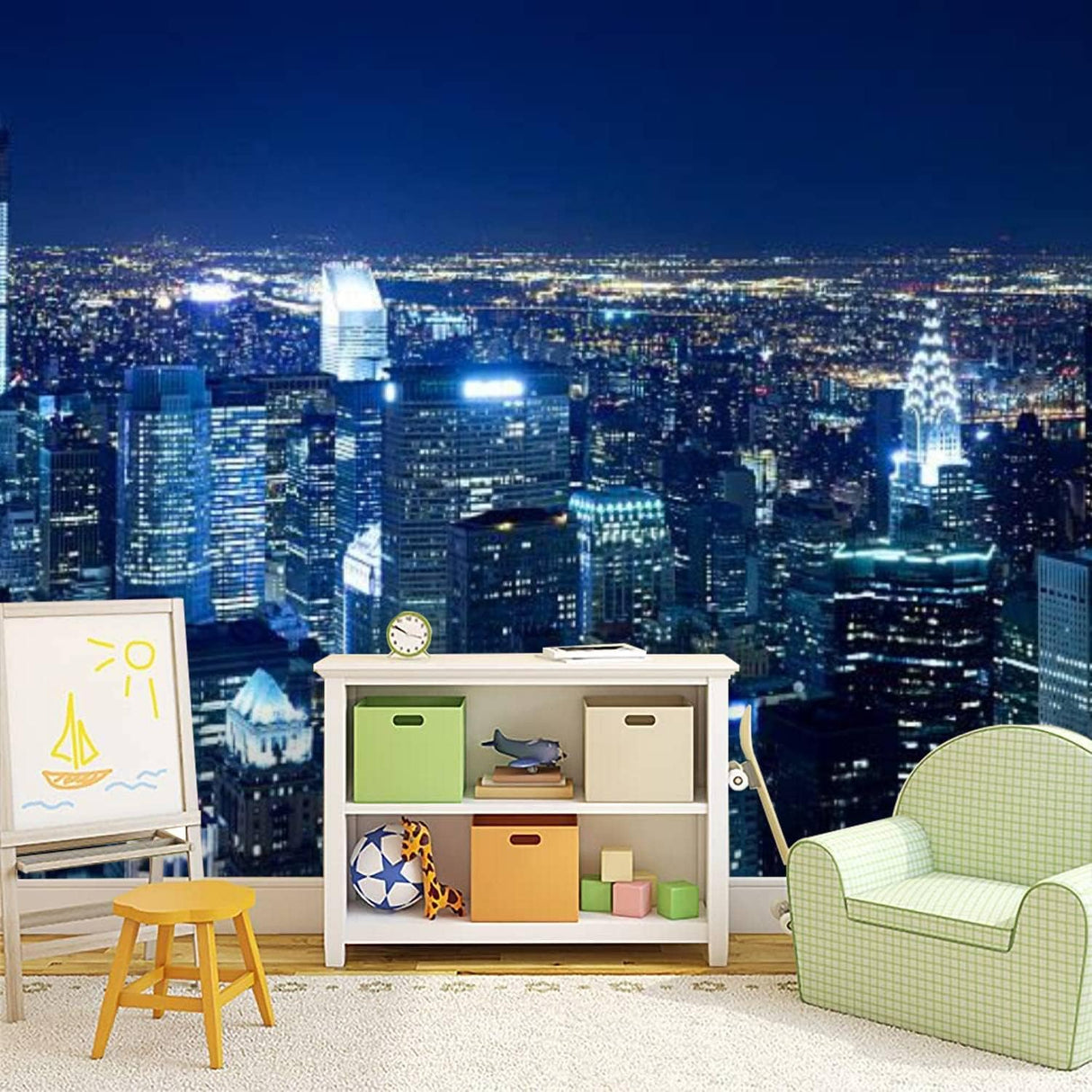 Papel Tapiz 3D Autoadhesivo Skyline de Nueva York 100''X144