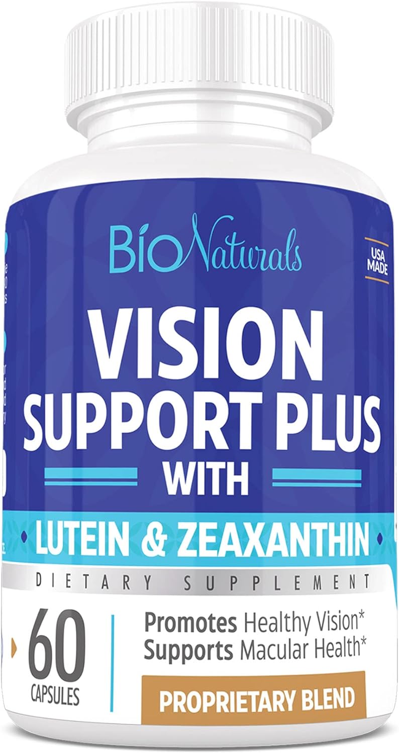 Suplemento vitamínico para los ojos con luteína, zeaxantina, licopeno, arándano, quercetina y más, mezcla patentada totalmente natural que apoya la visión y la salud macular, 60 cápsulas