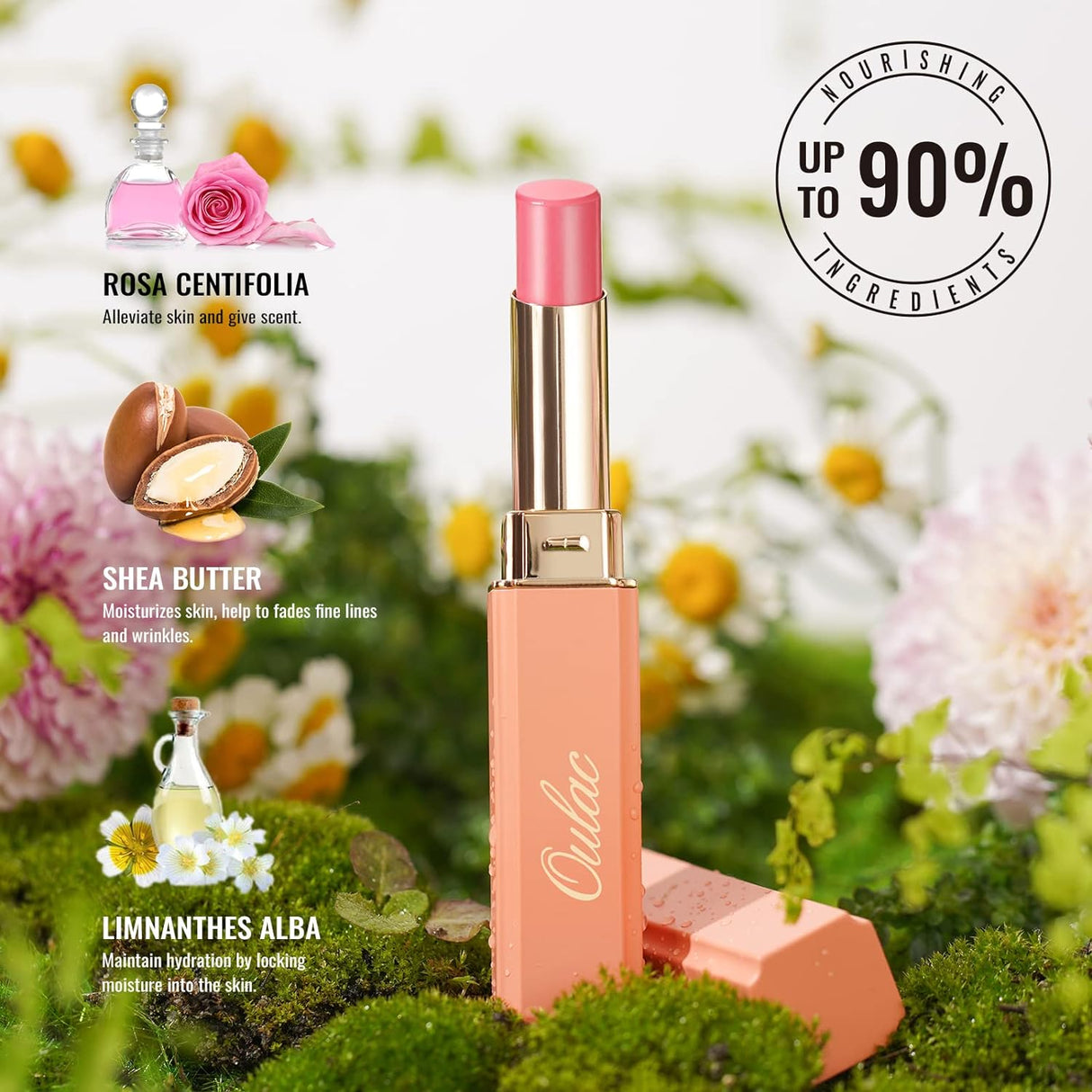 Labial Hidratante 2 en 1 Brillo Rosa Vegano para Labios Secos
