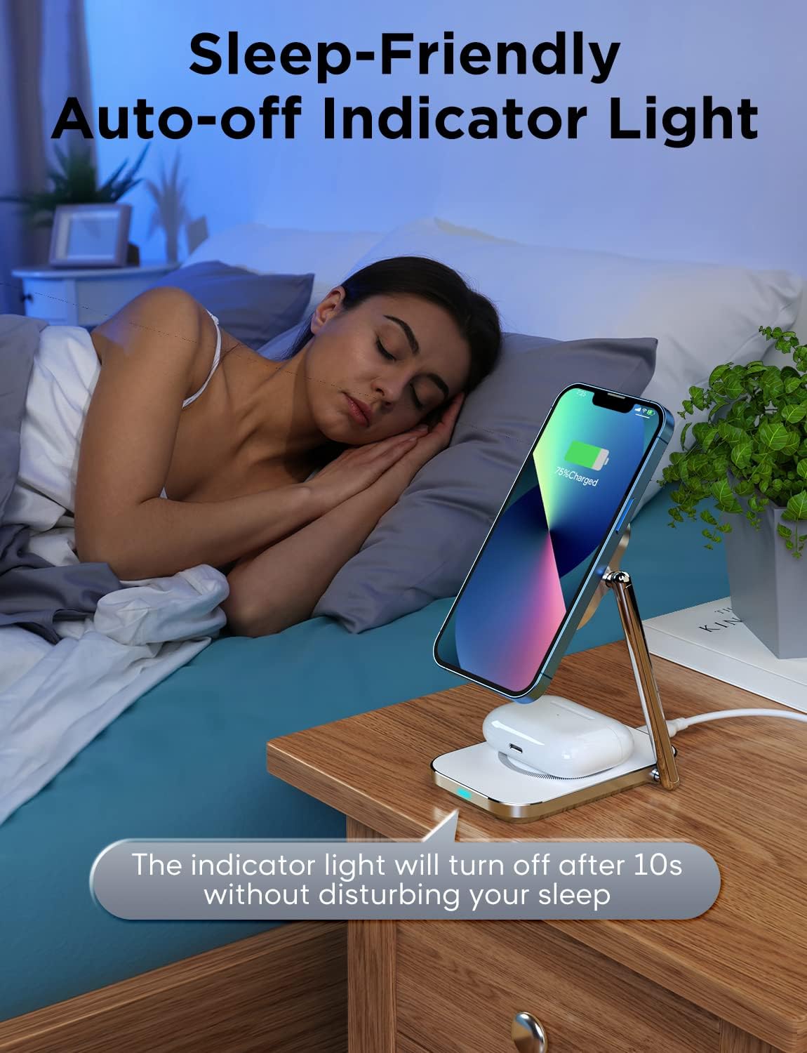 Cargador con Soporte de cargador inalámbrico magnético