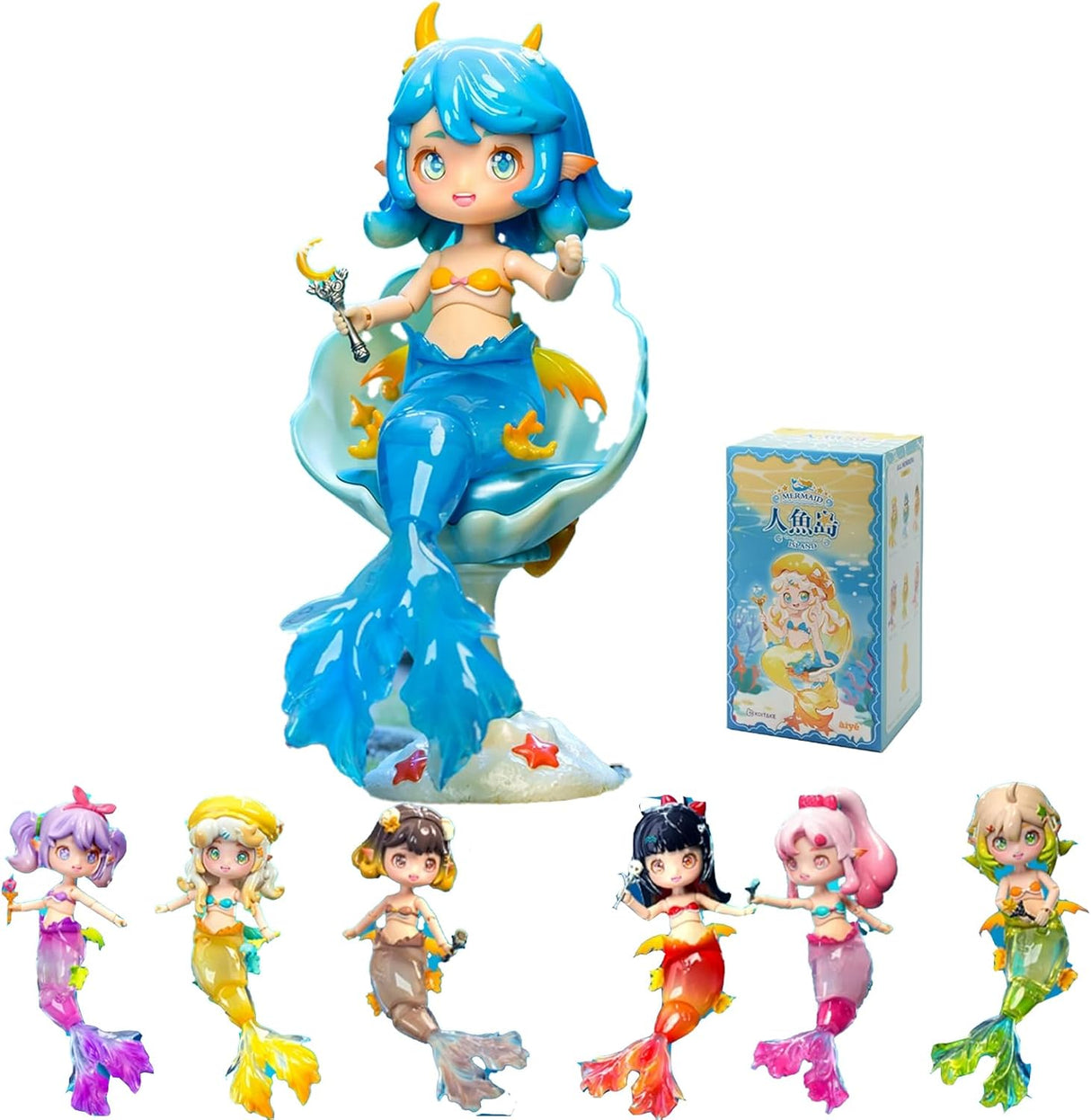 Muñeca BJD Kawaii, Yunlai, serie sirena, Island-1pack