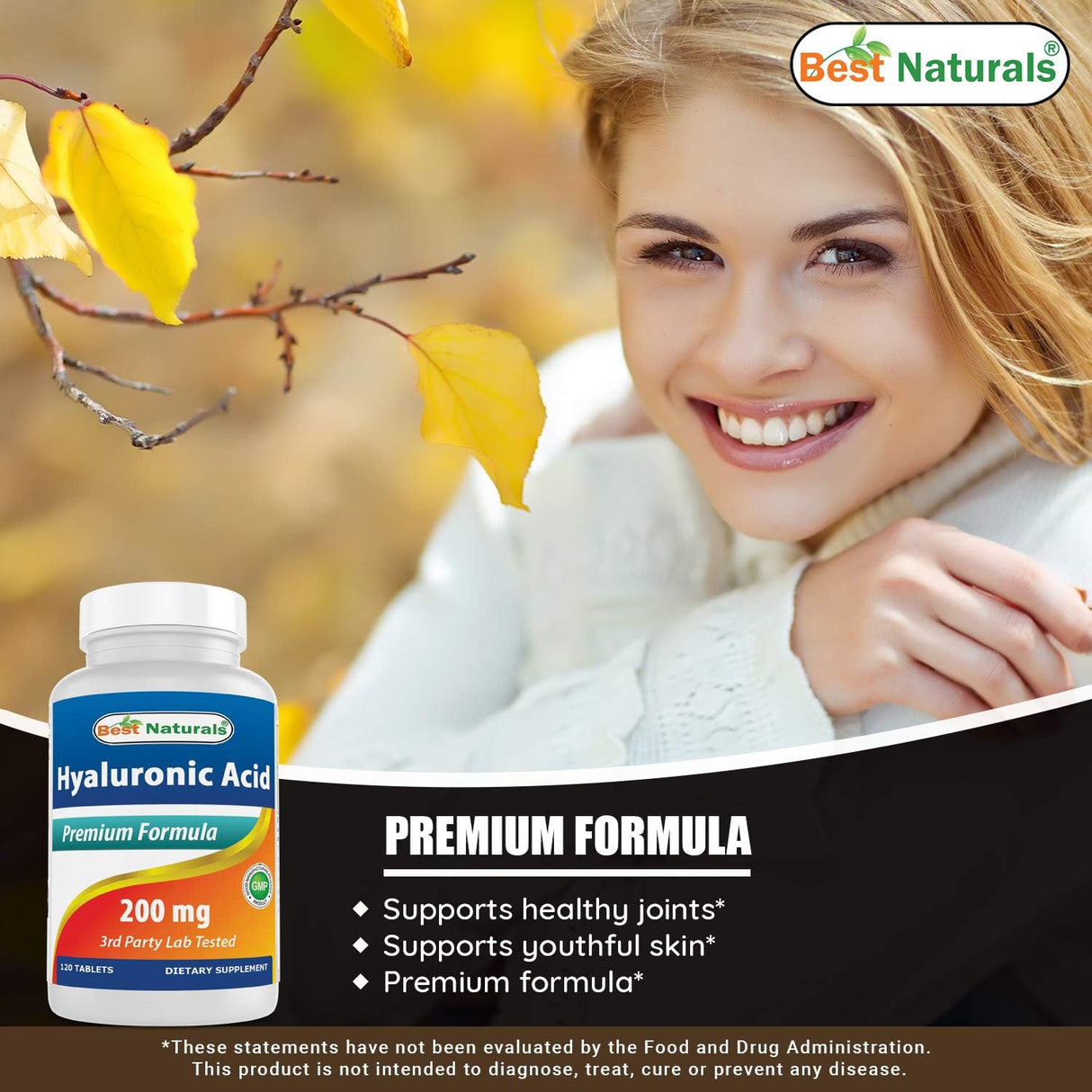 Best Naturals Ácido hialurónico 200 mg 120 comprimidos