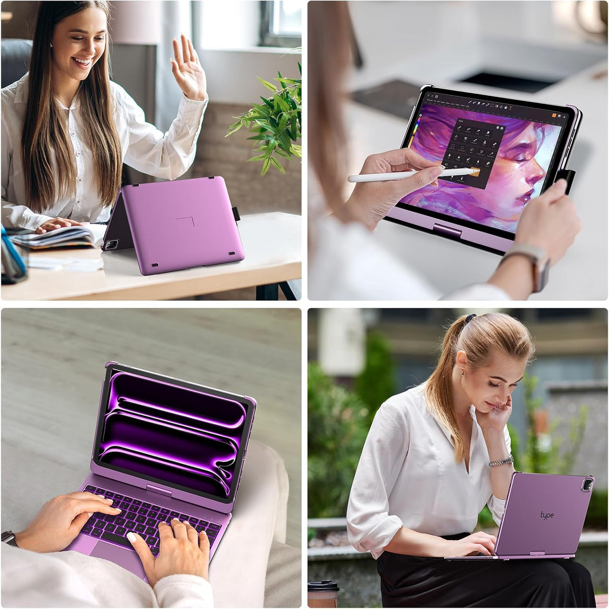 Funda Teclado Touch para iPad Pro 11, 360° Rotatable, M4