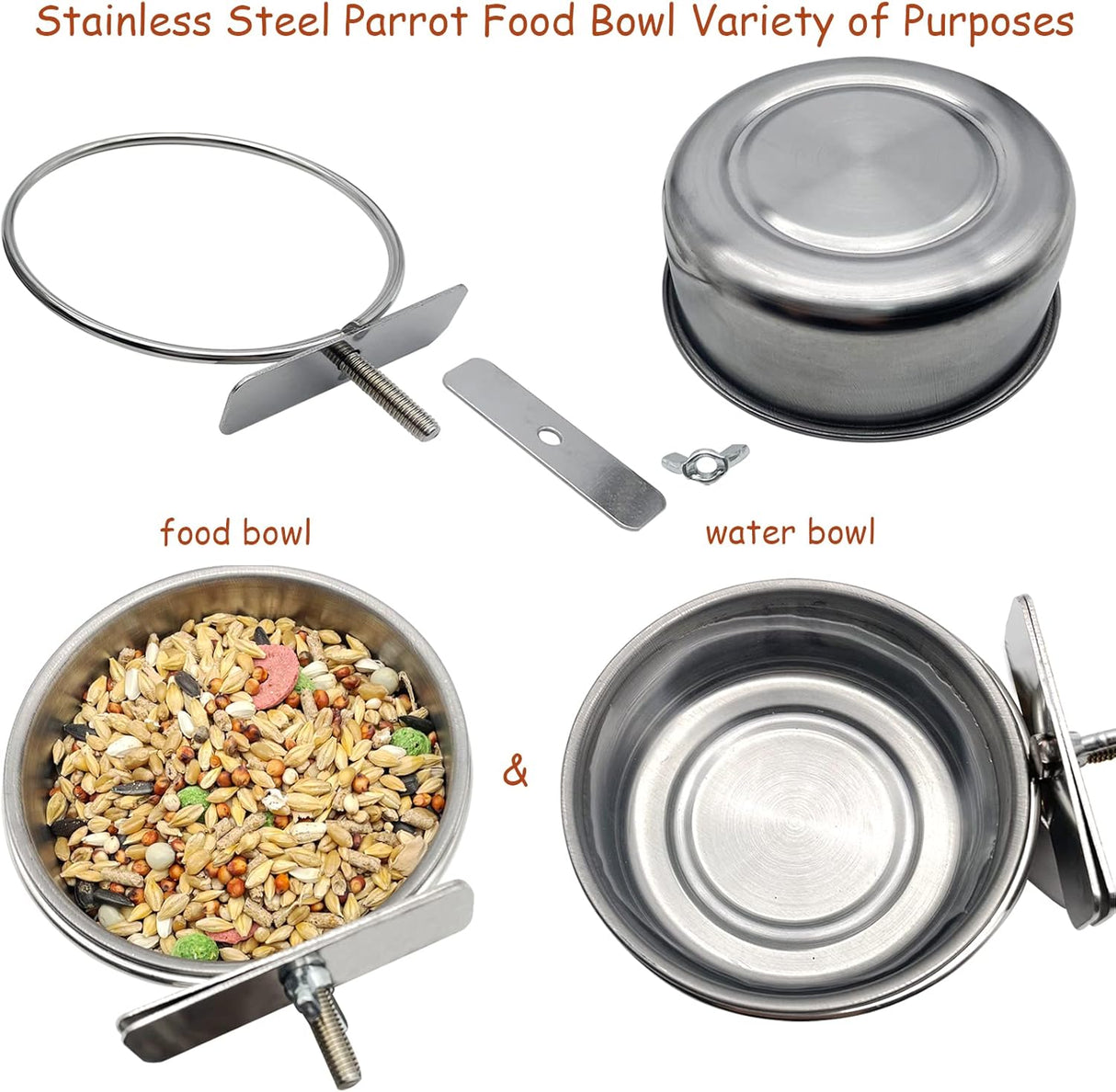 6 tazas de plato de alimentación de pájaros