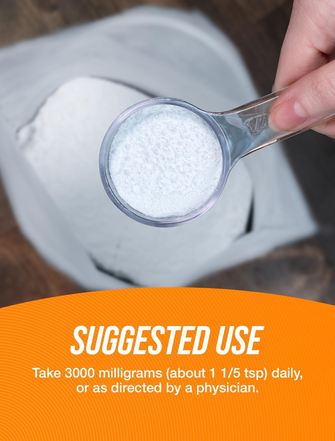 Glycina en polvo BulkSupplements, 3000mg, 100g (3.5 oz)