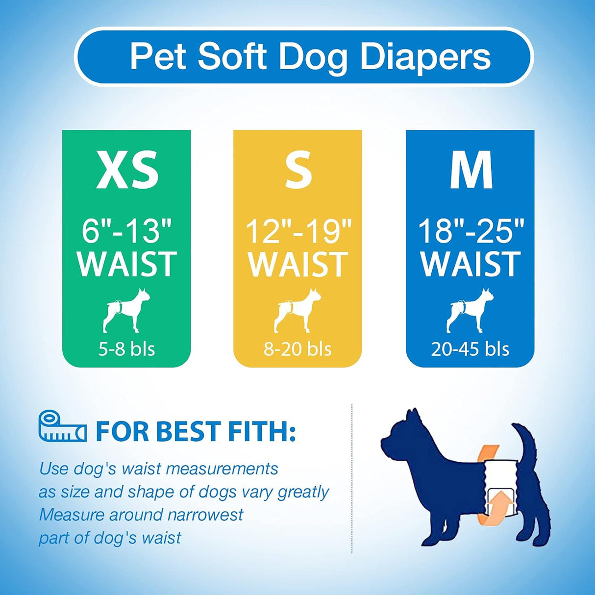 Pet Soft Pañales desechables perros machos tamaño pequeño