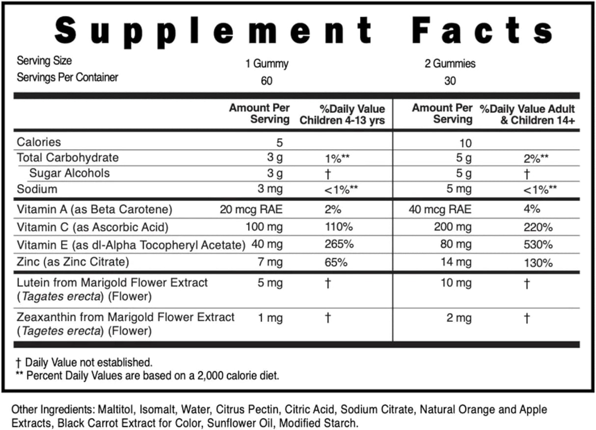 Suplemento Gomitas vitamínicas para niños y adolescentes