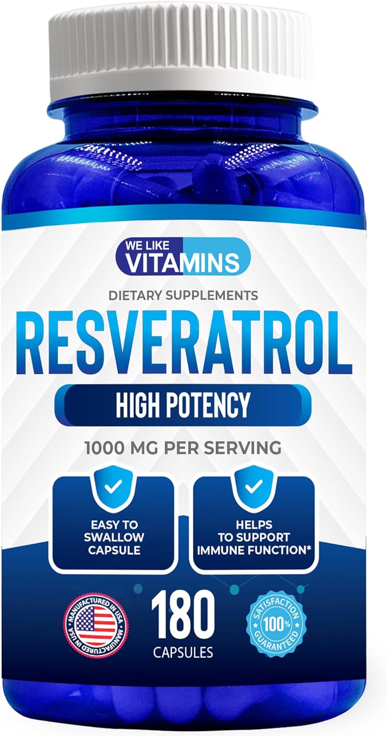 Suplemento Vitamins Resveratrol 1000 mg 180 cápsulas