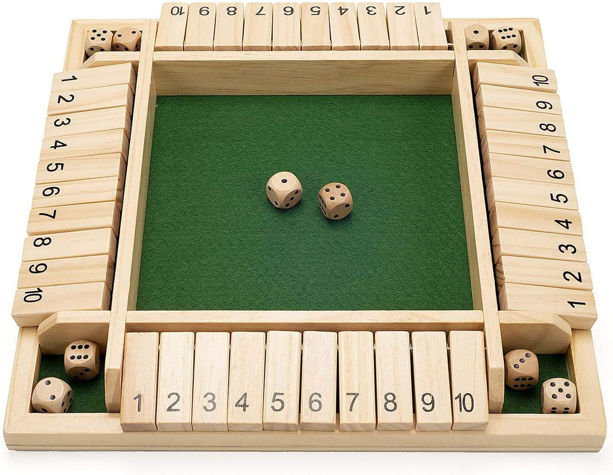 Juego de Mesa Amerous Shut The Box con 12 Dados, 1-4 Jugadores