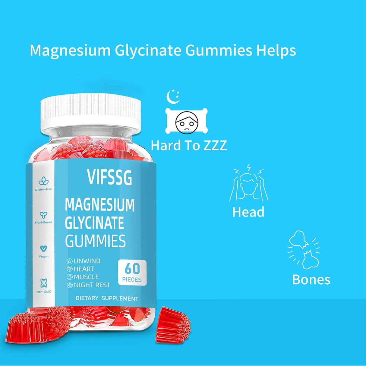 Suplementos de glicinato de magnesio 400 mg VIFSSG