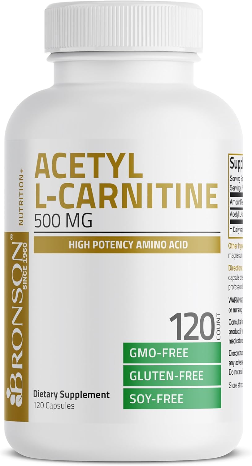 Bronson Acetil L-Carnitina 500 MG, 120 Cápsulas