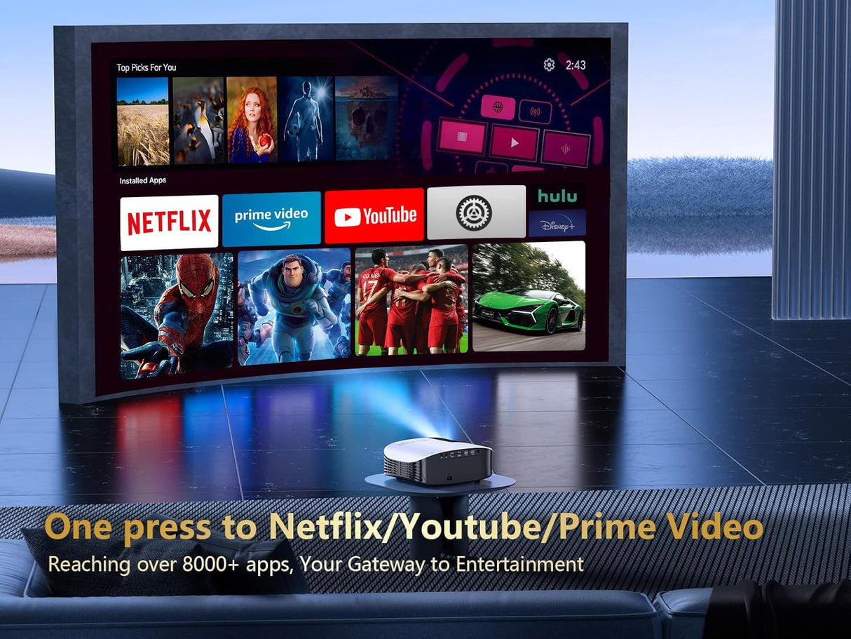 Proyector GooDee 4K Smart, 5G WIFI, Bluetooth, Dolby Audio