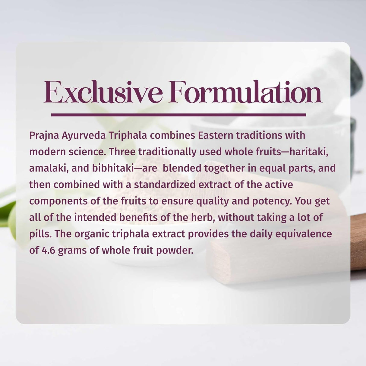 Suplemento Ayurveda Triphala con Amla, Haritaki y Bibhitaki